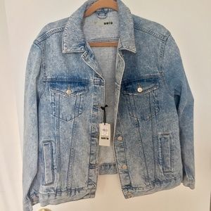 NWT Topshop Moto Mid-Wash Denim Jean Jacket